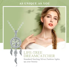 Pandora Style Silver Life Tree Dreamcatcher Necklace - SCN298 Pandora Style Silver Life Tree Dreamcatcher Necklace - SCN298