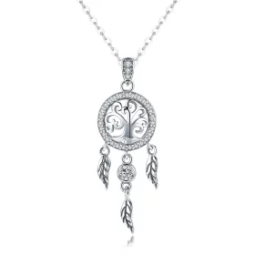Pandora Style Silver Life Tree Dreamcatcher Necklace - SCN298 Pandora Style Silver Life Tree Dreamcatcher Necklace - SCN298