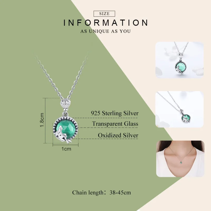 (image for) Pandora Style Silver Love of Mermaid Necklace - SCN262 - View 3