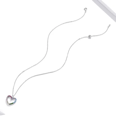 Pandora Style Silver Love of Rainbow Pendant Necklace - SCN449