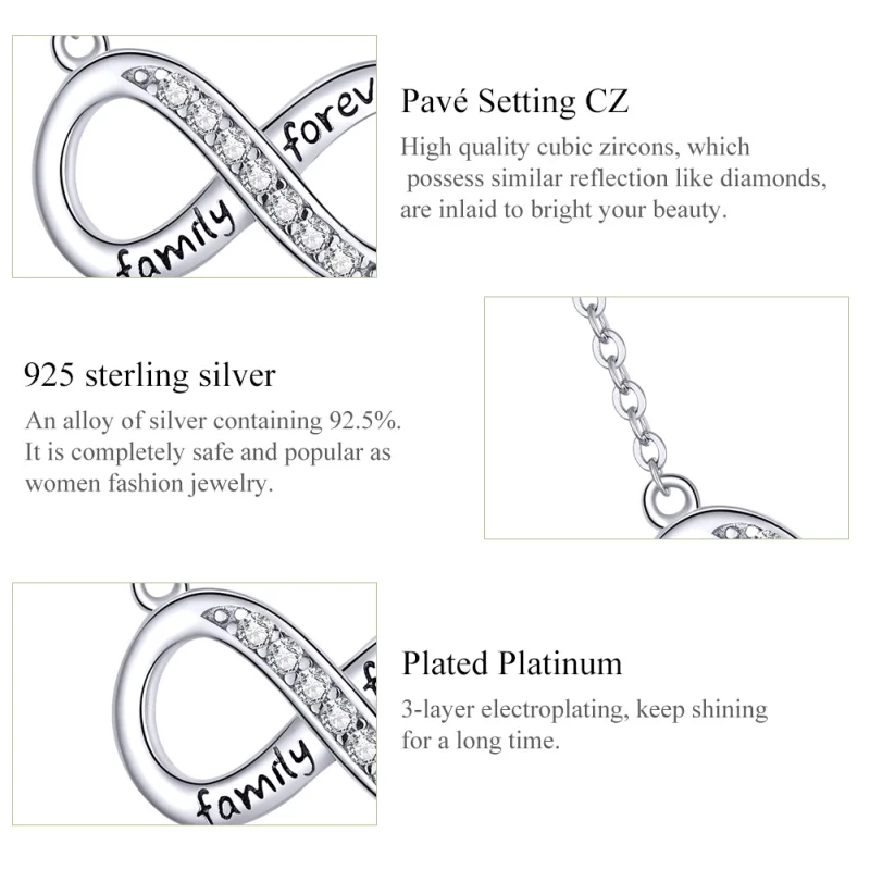(image for) Pandora Style Silver Love Unlimited Necklace - SCN352 - View 4