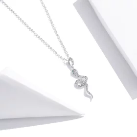 Pandora Style Silver Lovely Snake Pendant Necklace - SCN409 Pandora Style Silver Lovely Snake Pendant Necklace - SCN409