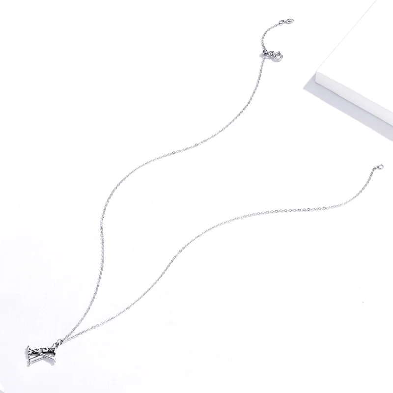 (image for) Pandora Style Silver Lucky Letter K Necklace - SCN403 - View 6