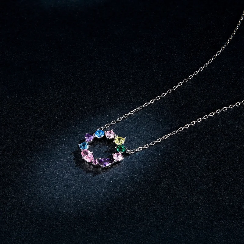 (image for) Pandora Style Silver Lucky Wreath Pendant Necklace - BSN178 - View 5