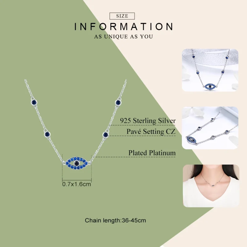 (image for) Pandora Style Silver Magic Eye Necklace - SCN300 - View 3