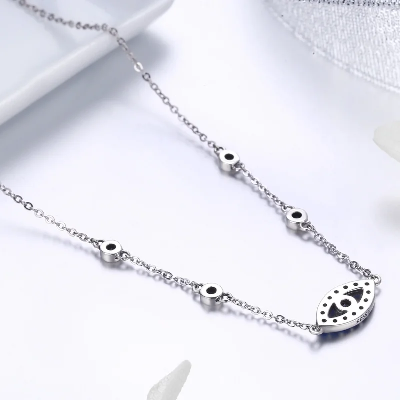 (image for) Pandora Style Silver Magic Eye Necklace - SCN300 - View 6