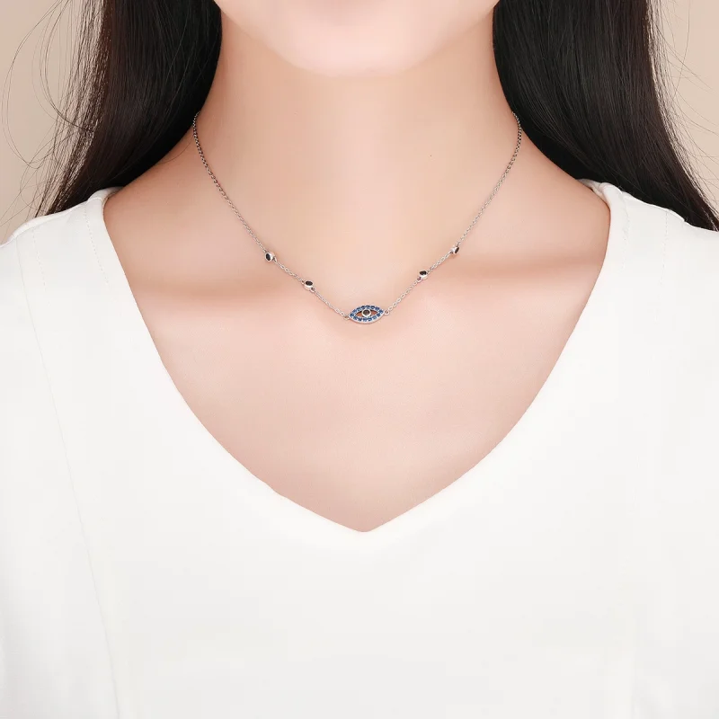 (image for) Pandora Style Silver Magic Eye Necklace - SCN300 - View 8