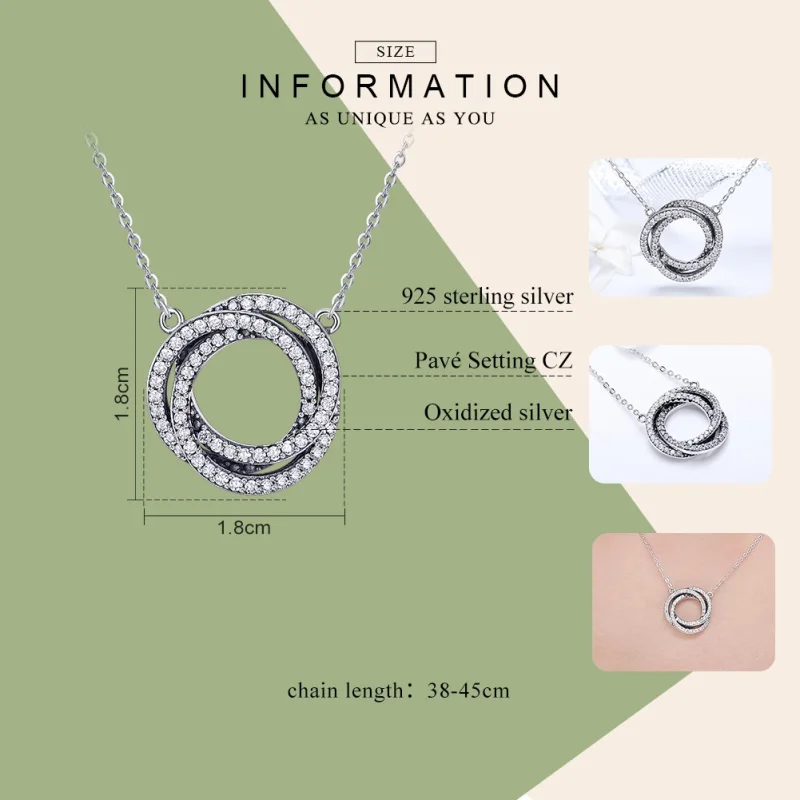 (image for) Pandora Style Silver Minimalism Necklace - SCN259 - View 3