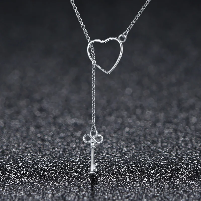 (image for) Pandora Style Silver Open Your Heart Necklace - SCN107 - View 4