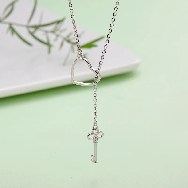 (image for) Pandora Style Silver Open Your Heart Necklace - SCN107 - View 5