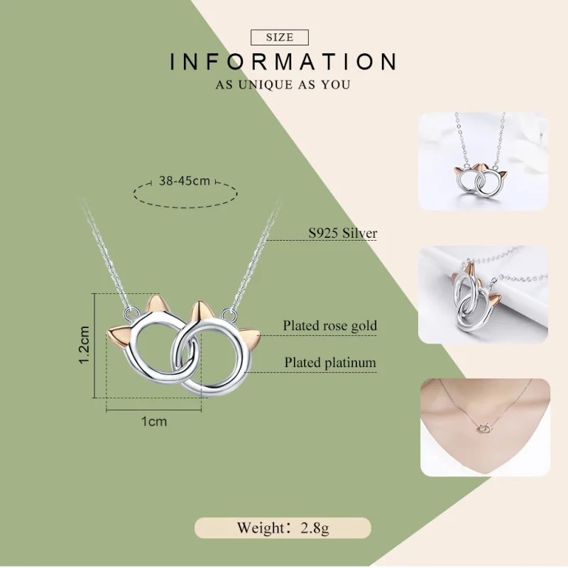 (image for) Pandora Style Silver Pet Cat Necklace - SCN252 - View 2