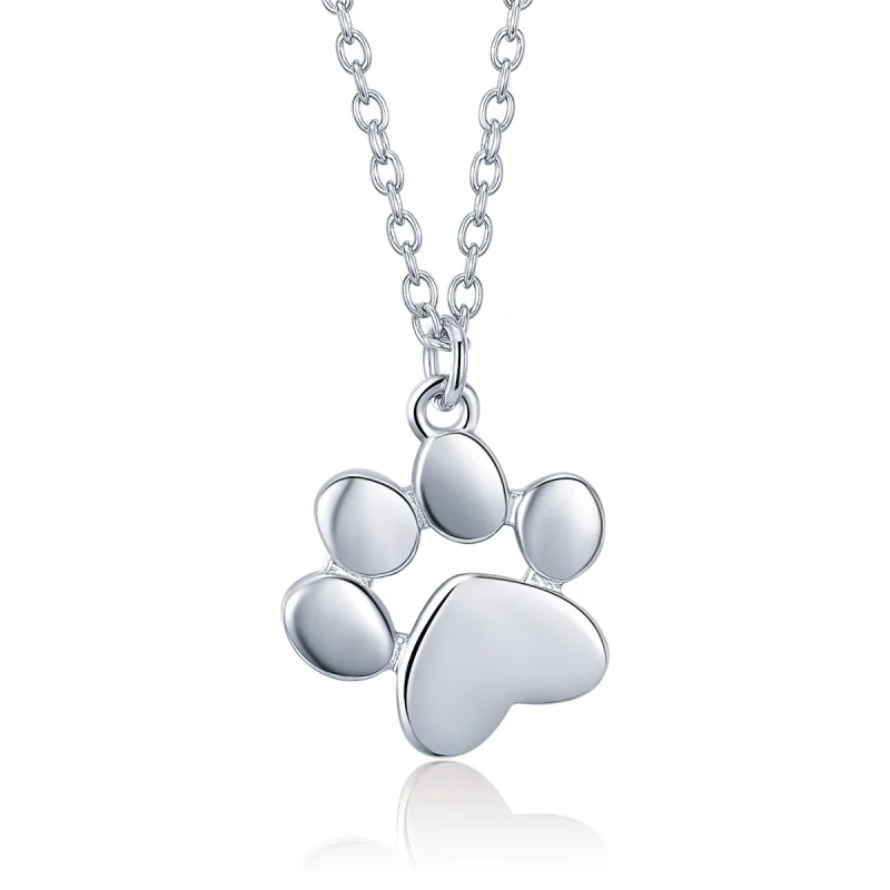(image for) Pandora Style Silver Pet Paw Pendant Necklace - SCN275-2 - Product Image