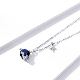 Pandora Style Silver Planet Pendant Necklace - BSN166 Pandora Style Silver Planet Pendant Necklace - BSN166