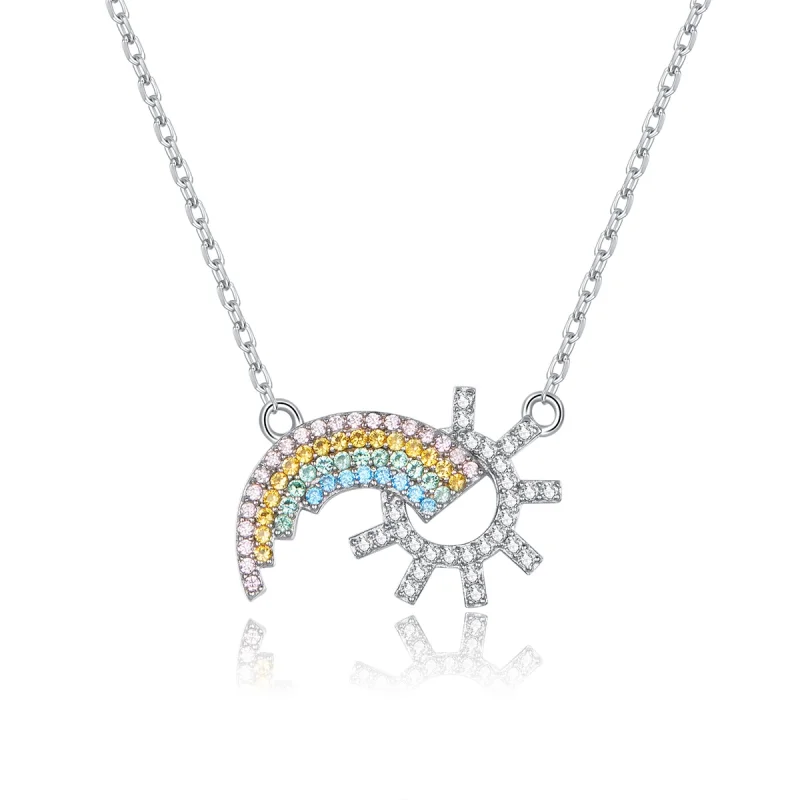 (image for) Pandora Style Silver Rainbow Necklace - SCN366 - Product Image