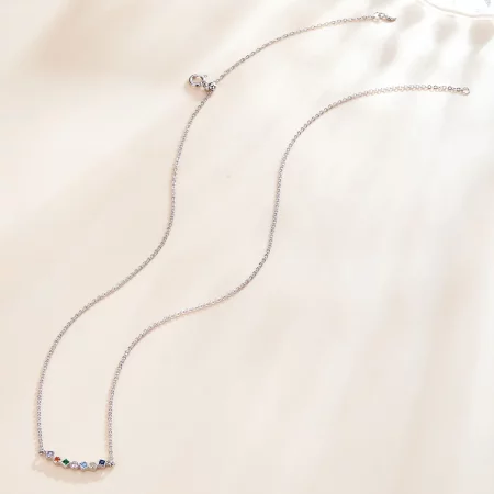 Pandora Style Silver Rainbow Pendant Necklace - SCN451