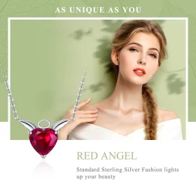 Pandora Style Silver Red Angel Heart Necklace - SCN285 Pandora Style Silver Red Angel Heart Necklace - SCN285