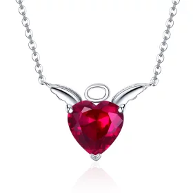 Pandora Style Silver Red Angel Heart Necklace - SCN285 Pandora Style Silver Red Angel Heart Necklace - SCN285