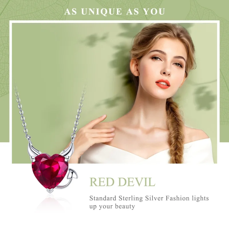 (image for) Pandora Style Silver Red Devil Necklace - SCN286 - View 2