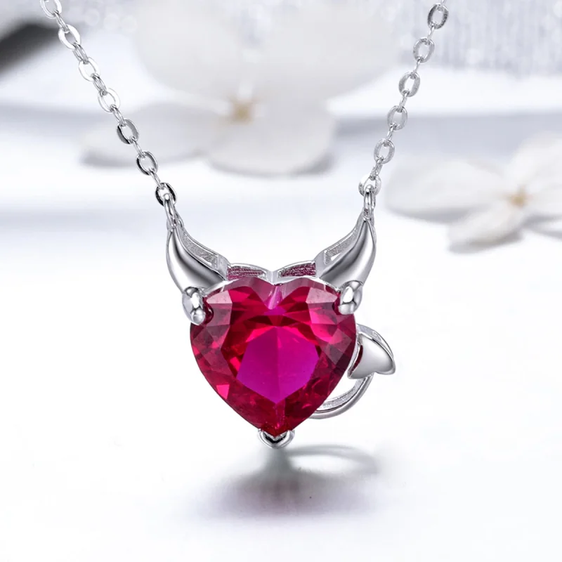 (image for) Pandora Style Silver Red Devil Necklace - SCN286 - View 4
