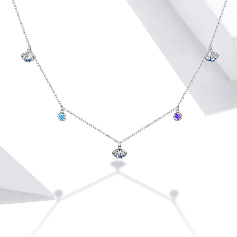 (image for) Pandora Style Silver Seashell Pendant Necklace - SCN454 - View 5