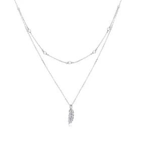 Pandora Style Silver Shiny Wheat Pendant Necklace - BSN208 Pandora Style Silver Shiny Wheat Pendant Necklace - BSN208
