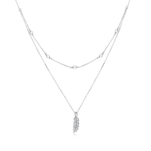 (image for) Pandora Style Silver Shiny Wheat Pendant Necklace - BSN208