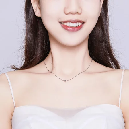 Pandora Style Silver Simple Bean Pendant Necklace - BSN097