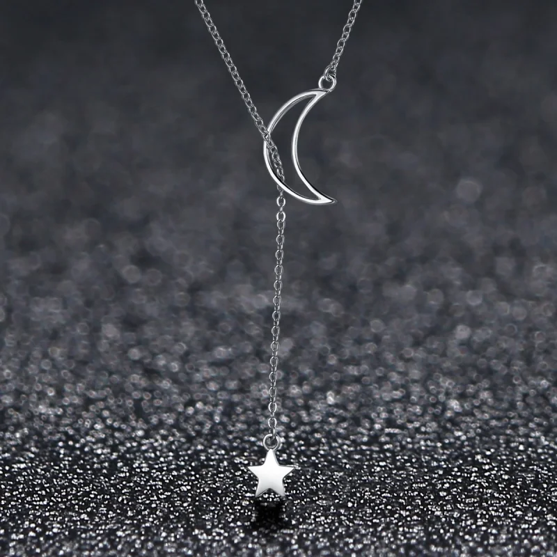 (image for) Pandora Style Silver Star and Moon Fairy Necklace - SCN108 - View 5