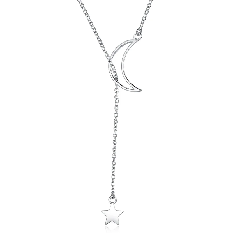 (image for) Pandora Style Silver Star and Moon Fairy Necklace - SCN108 - Product Image