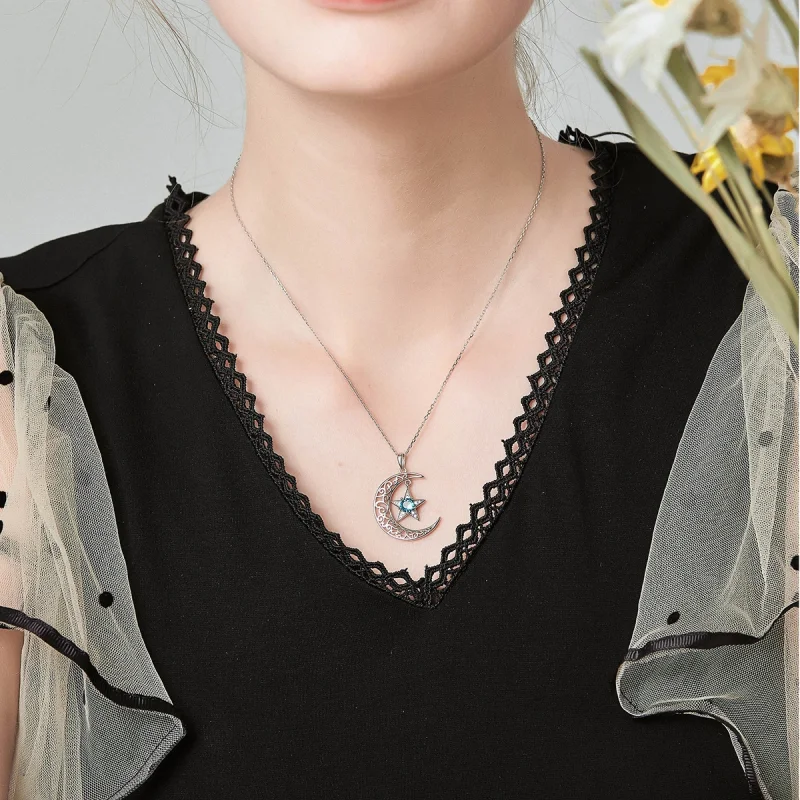 (image for) Pandora Style Silver Starry Sky Necklace - SCN278 - View 10