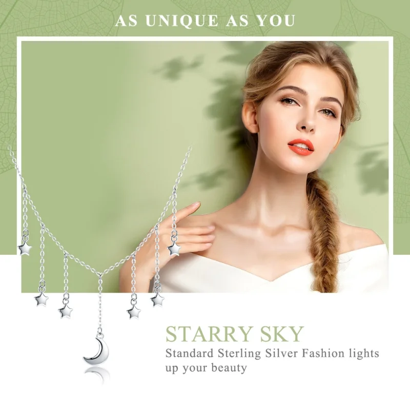 (image for) Pandora Style Silver Starry Sky Necklace - SCN301 - View 2