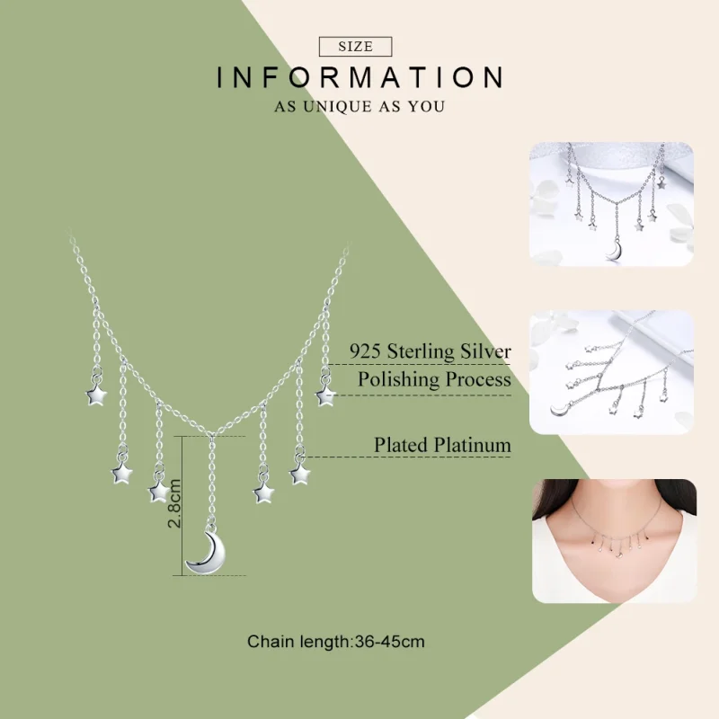 (image for) Pandora Style Silver Starry Sky Necklace - SCN301 - View 3