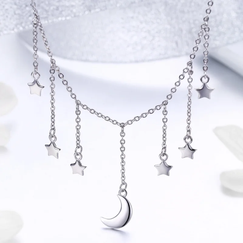 (image for) Pandora Style Silver Starry Sky Necklace - SCN301 - View 4
