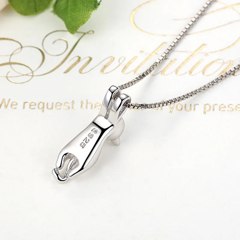 (image for) Pandora Style Silver Stretching Kitten Necklace - SCN032 - View 3