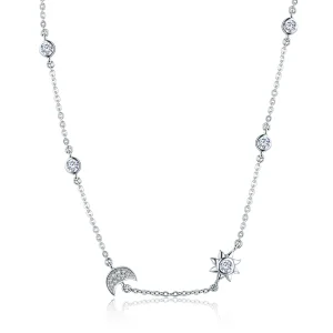 (image for) Pandora Style Silver Sun and Moon Glory Chain Necklace - SCN272