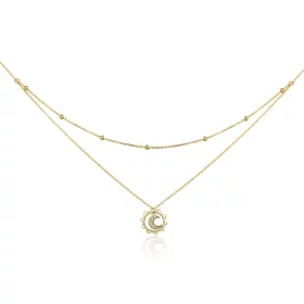 Pandora Style Silver Sun & Moon Necklace - SCN305 Pandora Style Silver Sun & Moon Necklace - SCN305