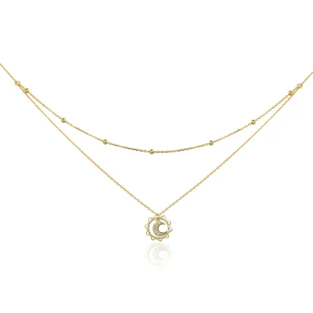Pandora Style Silver Sun & Moon Necklace - SCN305
