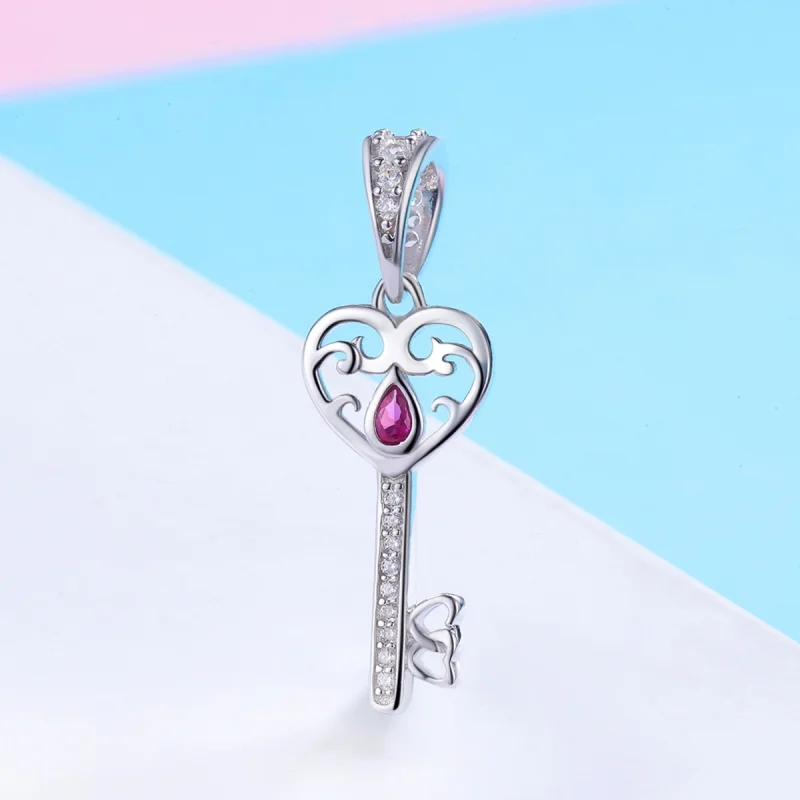 (image for) Pandora Style Silver The Key to Happiness Pendant - SCC791 - View 2