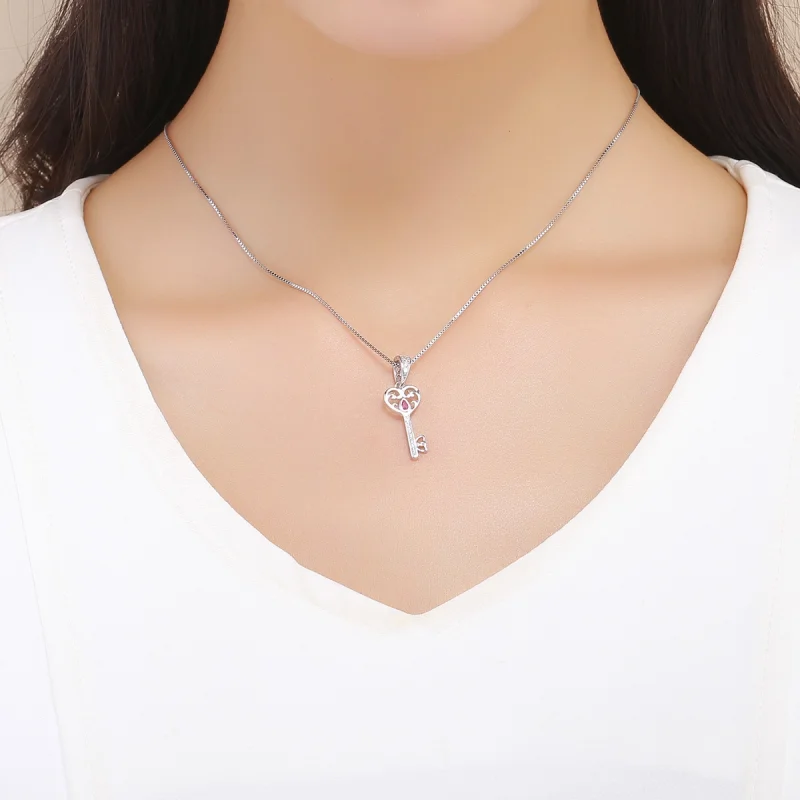 (image for) Pandora Style Silver The Key to Happiness Pendant - SCC791 - View 5