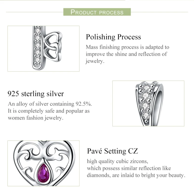 (image for) Pandora Style Silver The Key to Happiness Pendant - SCC791 - View 7