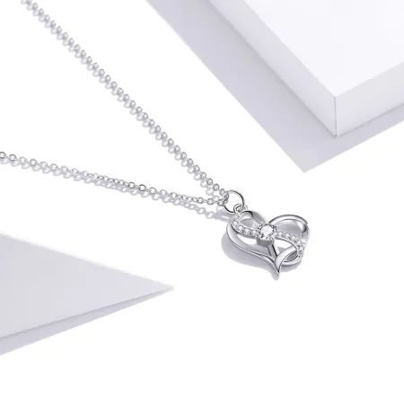 Pandora Style Silver Together forever Pendant Necklace - SCN442