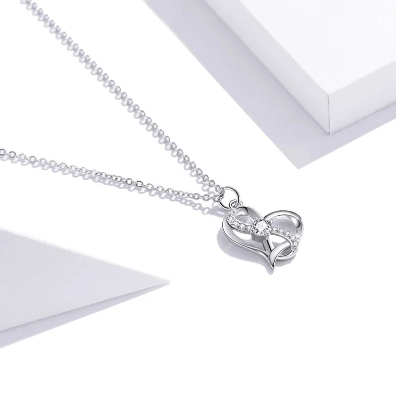 (image for) Pandora Style Silver Together forever Pendant Necklace - SCN442 - View 2