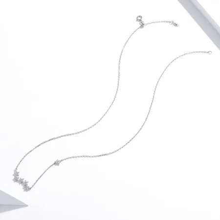 Pandora Style Silver Twinkling Stars Pendant Necklace - SCN419