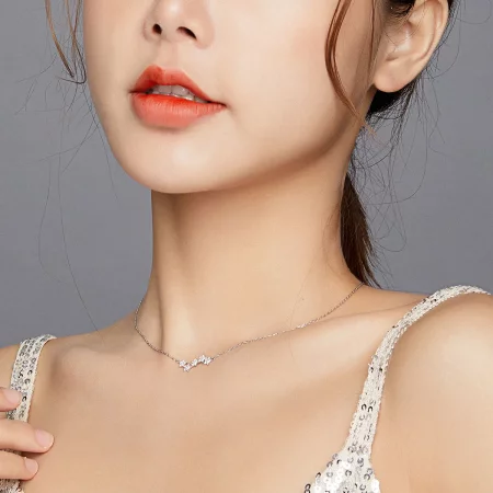 Pandora Style Silver Twinkling Stars Pendant Necklace - SCN419