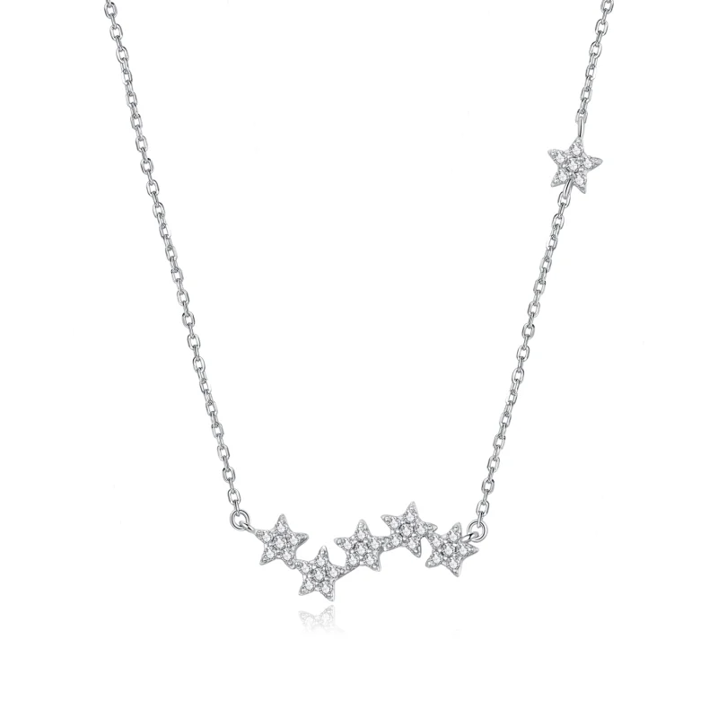 (image for) Pandora Style Silver Twinkling Stars Pendant Necklace - SCN419 - Product Image