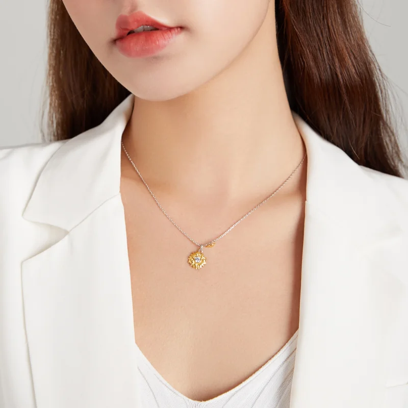 (image for) Pandora Style Sun Flower Necklace - BSN212 - View 8