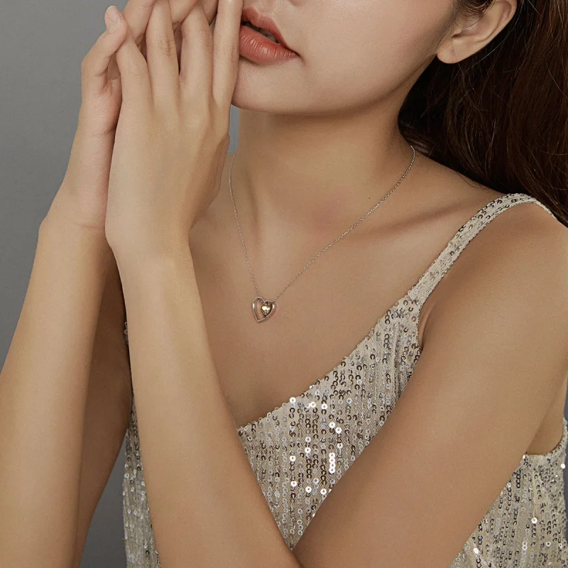 (image for) Pandora Style Surrounded by Heart Necklace - BSN207 - View 7