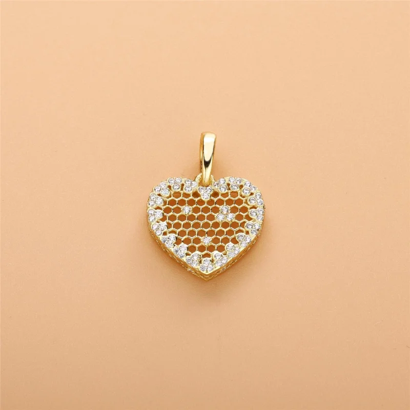 (image for) Honeycomb Lace Pendant, PANDORA Shine™ & Clear CZ - 367111CZ - View 3