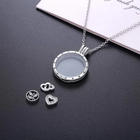 Large PANDORA floating locket and Love & Family Petites Necklace - R800064