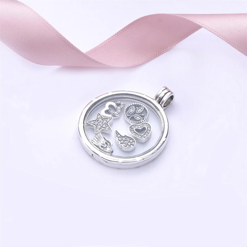(image for) Large Sparkling Pandora Locket Necklace - PJ00210-1 - View 2